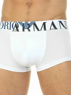 Хлопковые боксеры на пришивной резинке белого цвета Emporio Armani RT39741